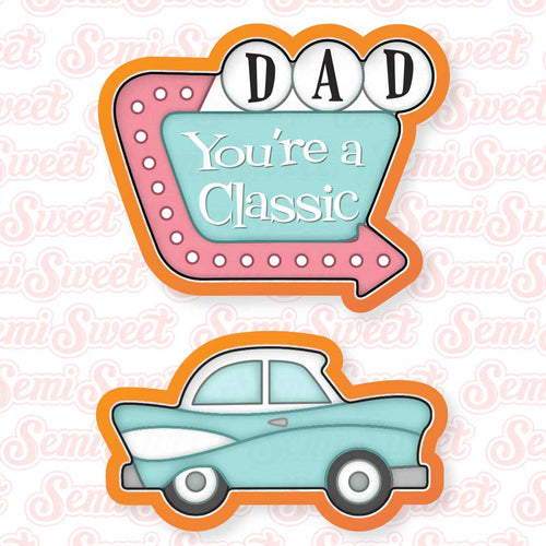 Vintage Car & Motel Sign Cookie Cutter Set