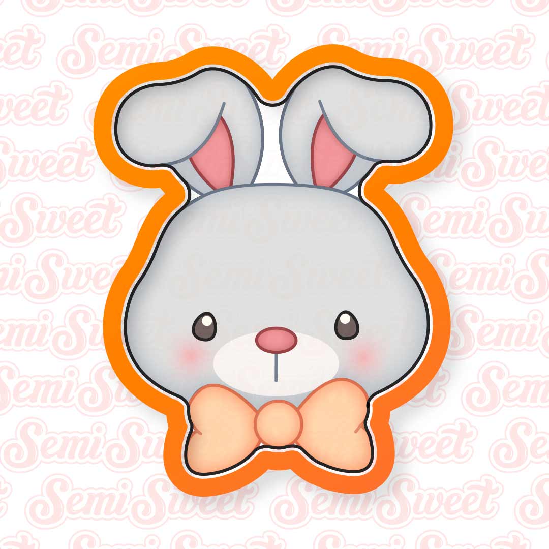 Wide Bunny Boy Head Cookie Cutter