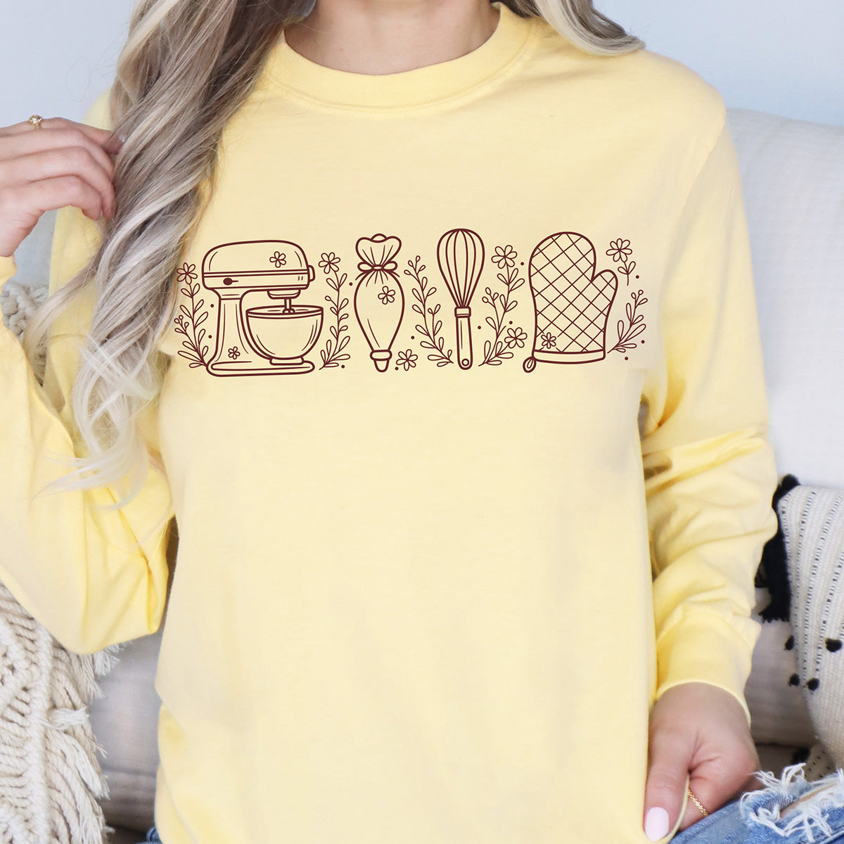 Wild Flower Baking Essentials Unisex Long Sleeve T-Shirt