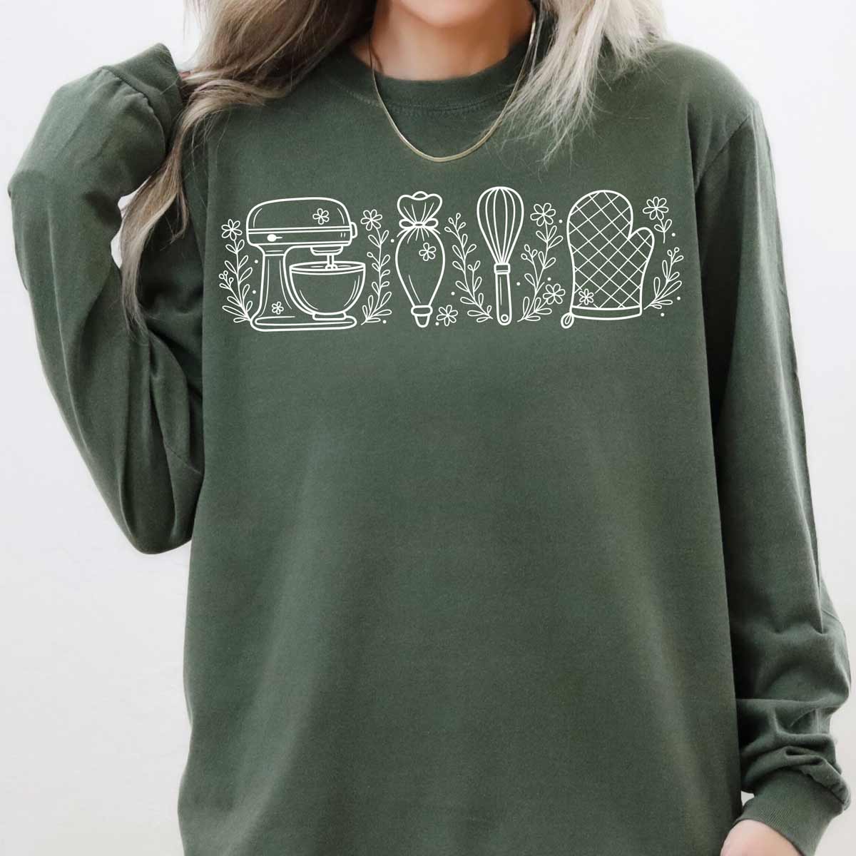 Wild Flower Baking Essentials Unisex Long Sleeve T-Shirt