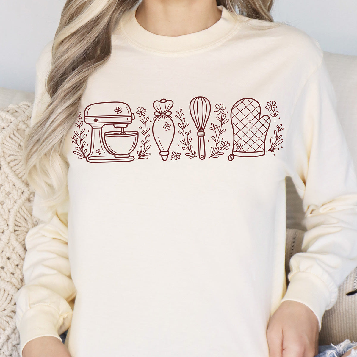 Wild Flower Baking Essentials Unisex Long Sleeve T-Shirt