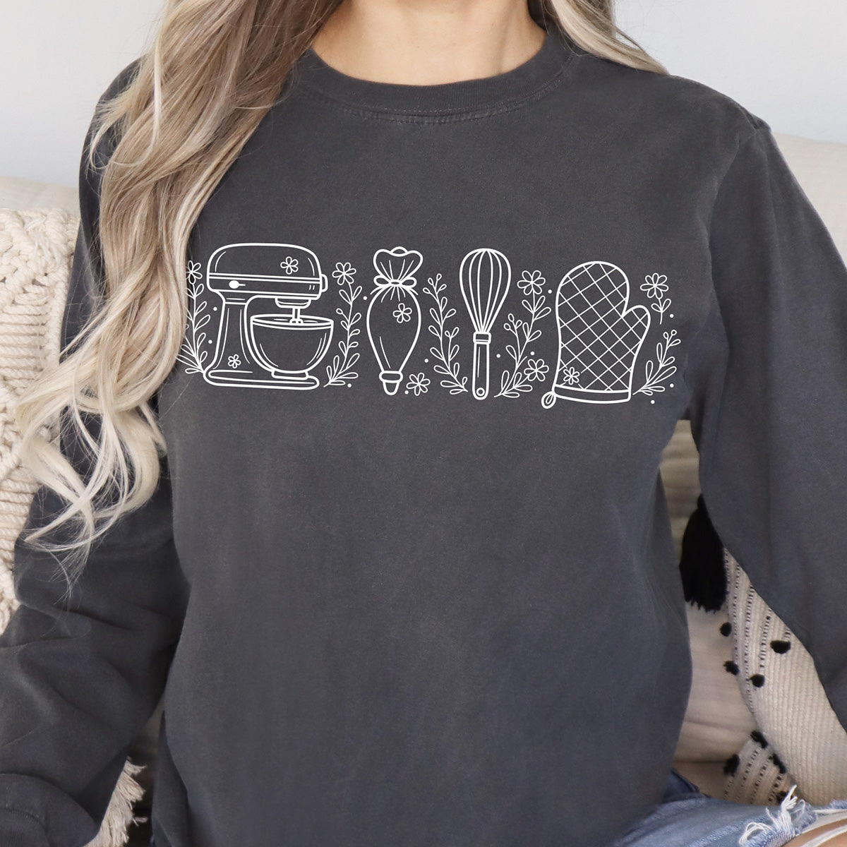 Wild Flower Baking Essentials Unisex Long Sleeve T-Shirt