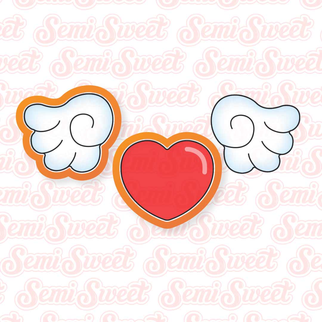 Winged Heart Cookie Cutter Set | Semi Sweet Designs