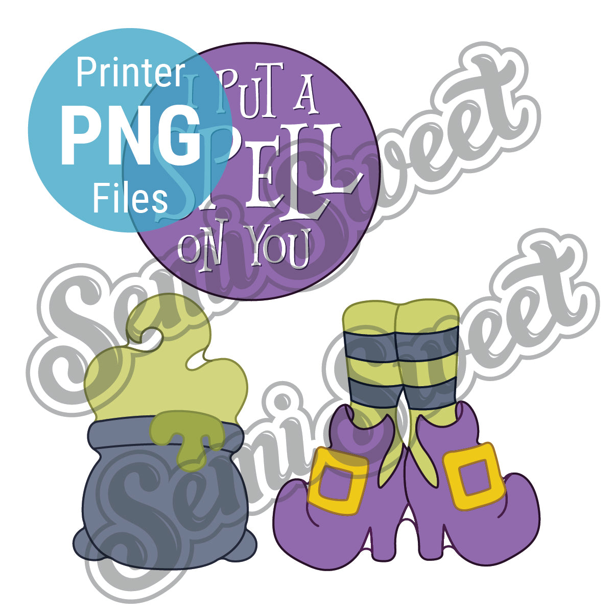 Witch Legs & Cauldron Platter Set - PNG Images