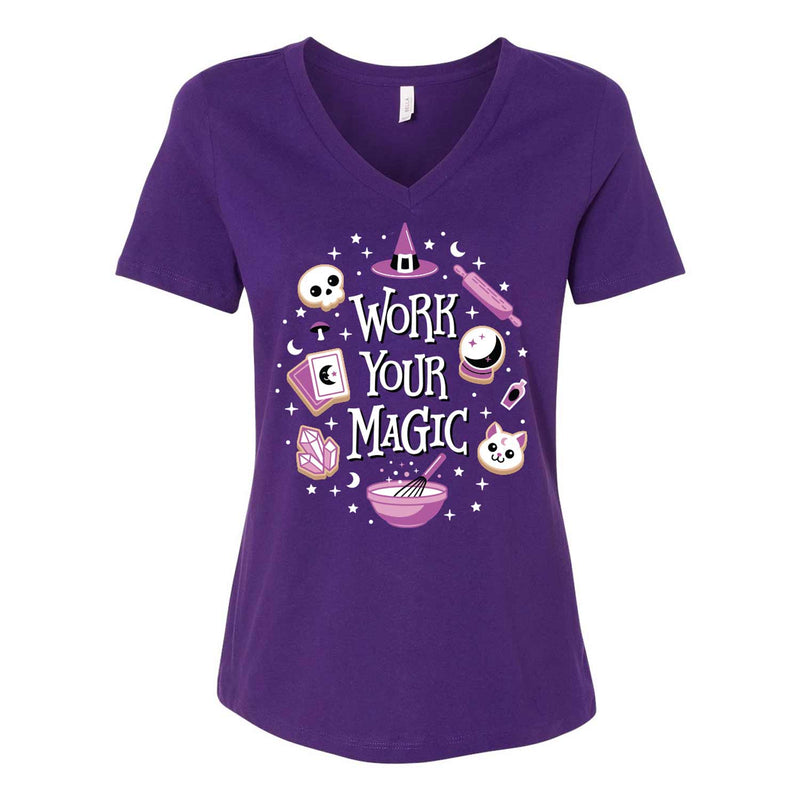 Work Your Magic Ladies V-Neck T-Shirt