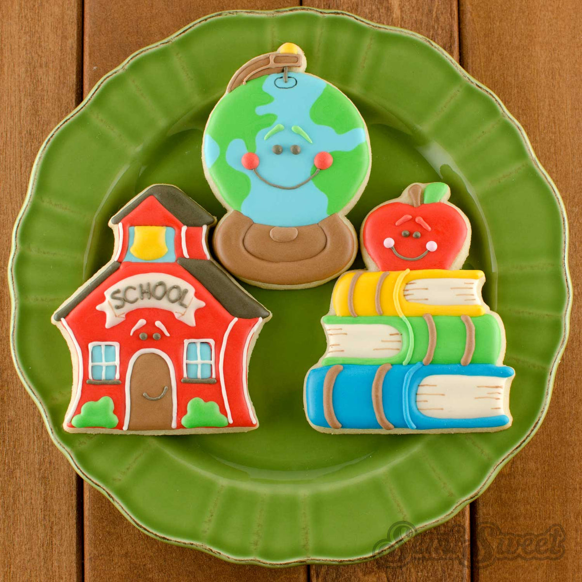 Book Stack Cookies Apple with Stack of Books Cookie Cutter