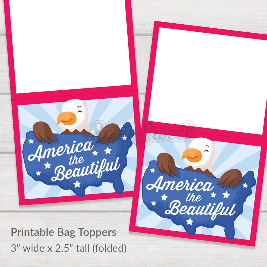 America the Beautiful - Instant Download Printable Bag Topper