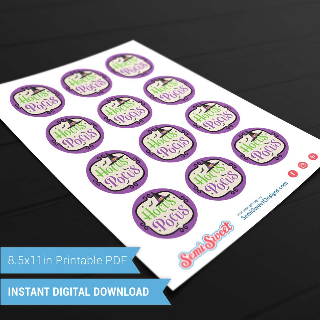 Hocus Pocus - Instant Download Printable 2" Circle Tag