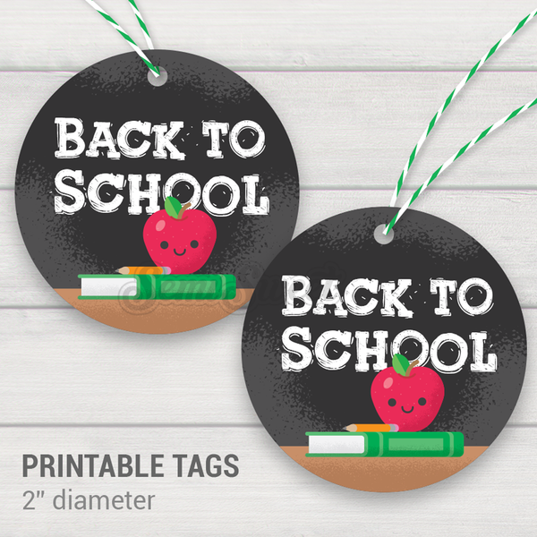 Back to School - Instant Download Printable 2" Circle Tag