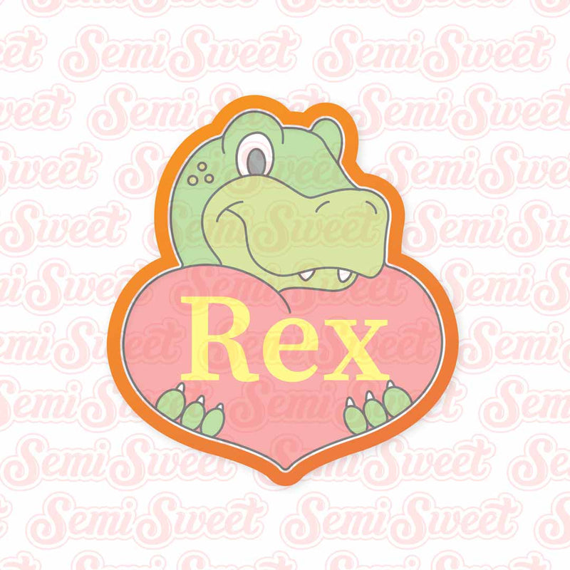 Dinosaur with Heart Cookie Cutter | Semi Sweet Designs
