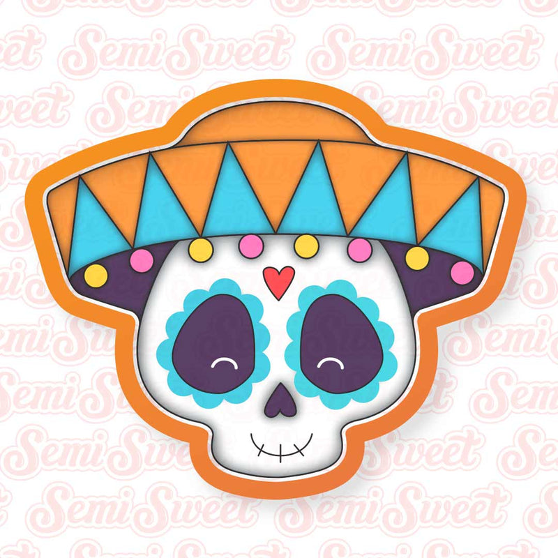 Day of the Dead Male Skull Cookie Cutter | Semi Sweet Designs