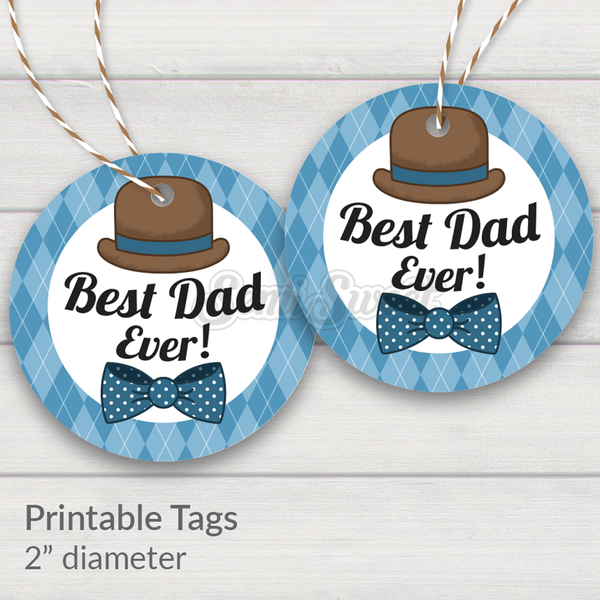 Dapper Best Dad Ever - Instant Download 2 Circle Tag