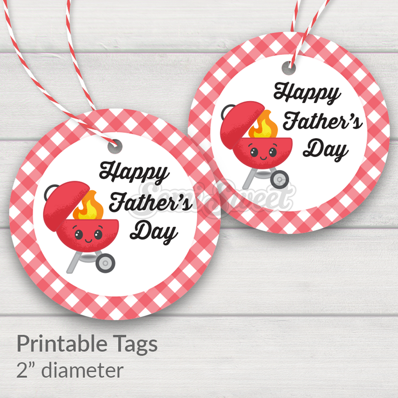 Happy Father’s Day Grill - Instant Download Printable 2" Circle Tag
