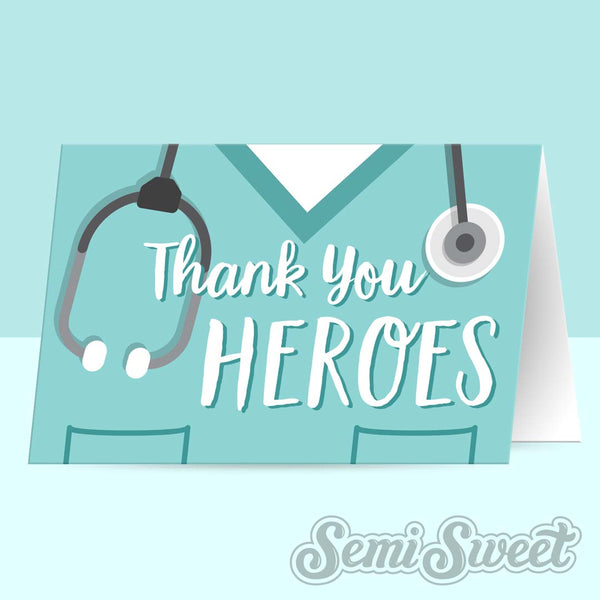 Thank You Heroes - Instant Download Printable Bag Topper