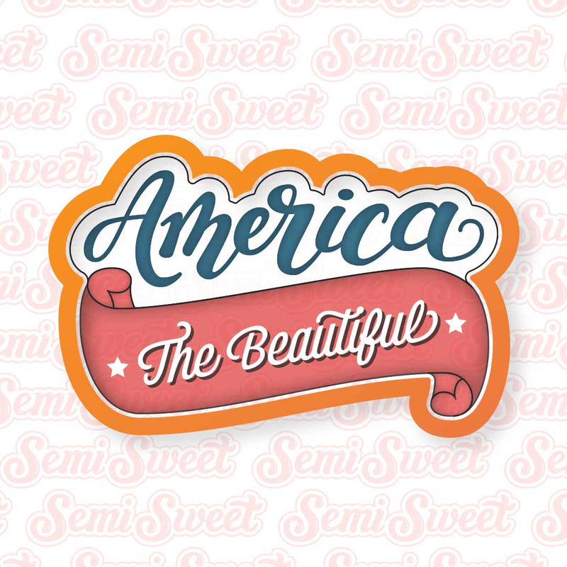 America with Banner Cookie Cutter | Semi Sweet Designs