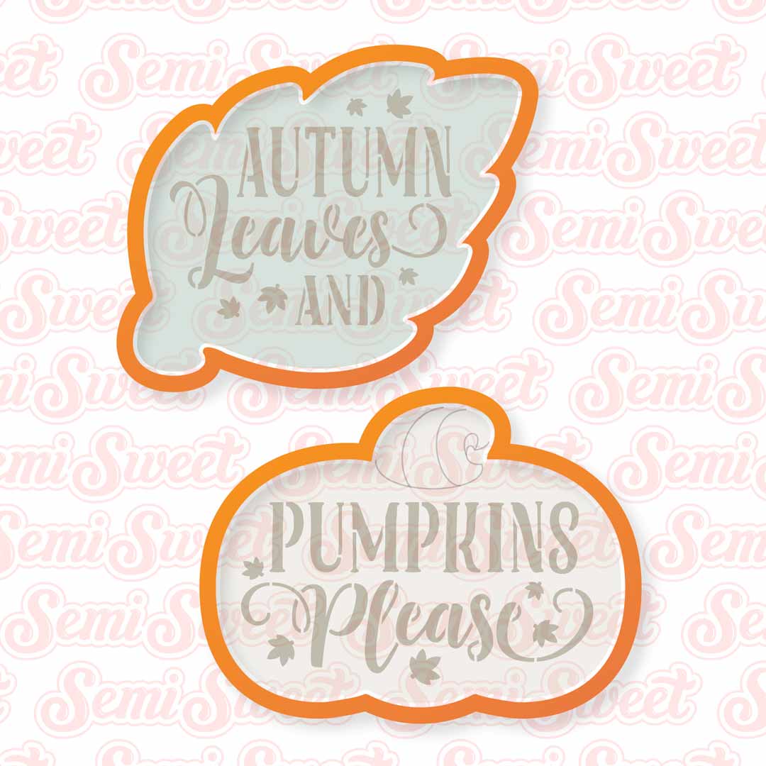Autumn Leaf & Pumpkin Cookie Cutter Set | Semi Sweet Designs