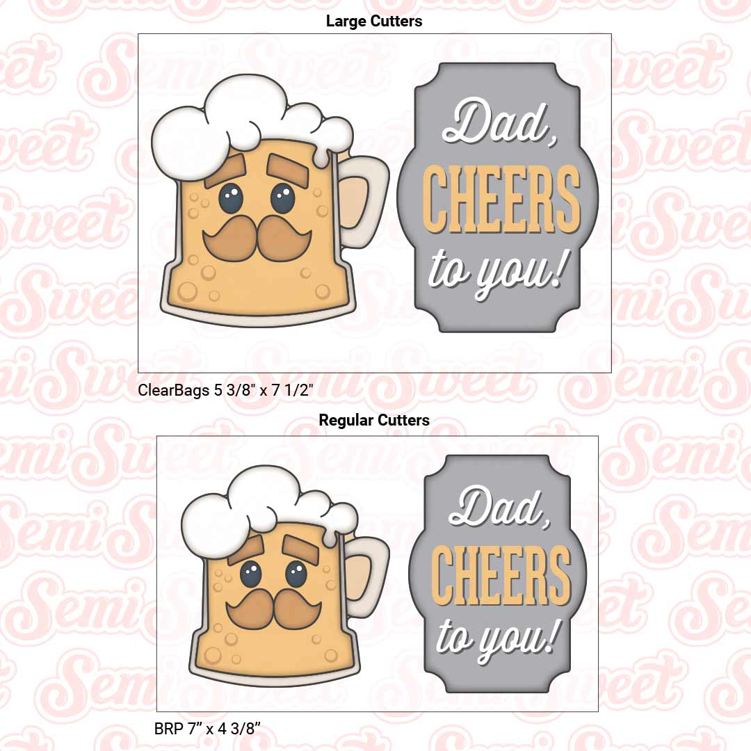 Cheers Plaque Cookie Cutter | Semi Sweet Designs