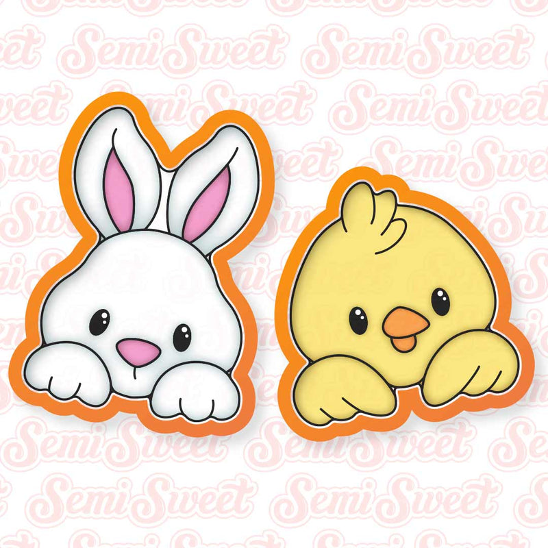 Easter Bunny & Chick Cookie Cutter Platter Set