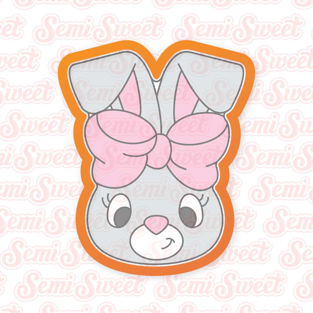 Bow Bunny Girl Cookie Cutter | Semi Sweet Designs