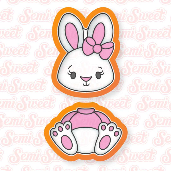 2-Piece Easter Bunny Girl Cookie Cutter Set