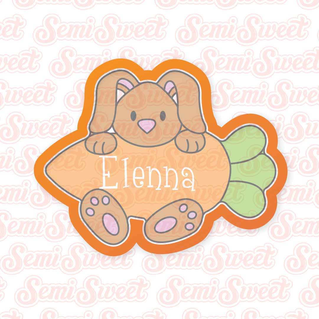 Bunny Carrot Cookie Cutter | Semi Sweet Designs
