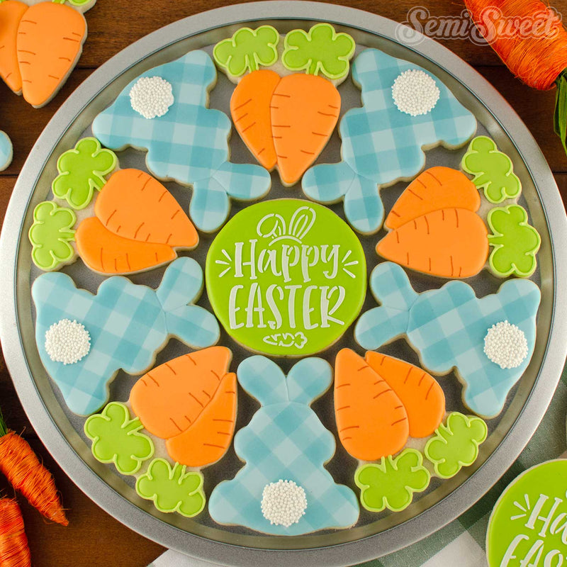 Bunny & Carrot Cookie Platter | Semi Sweet Designs