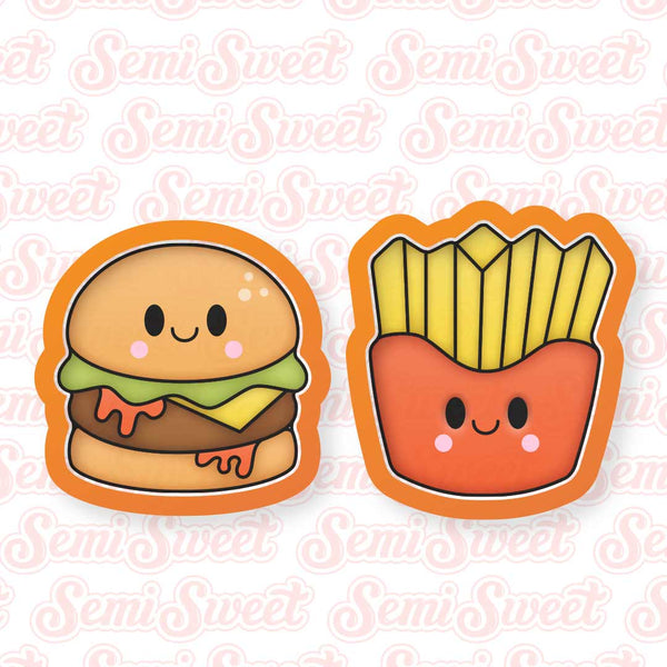 Burger and french fries cookie cutter set