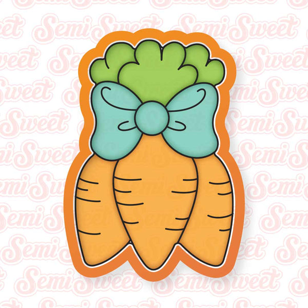 Carrot Bunch with Bow Cookie Cutter | Semi Sweet Designs