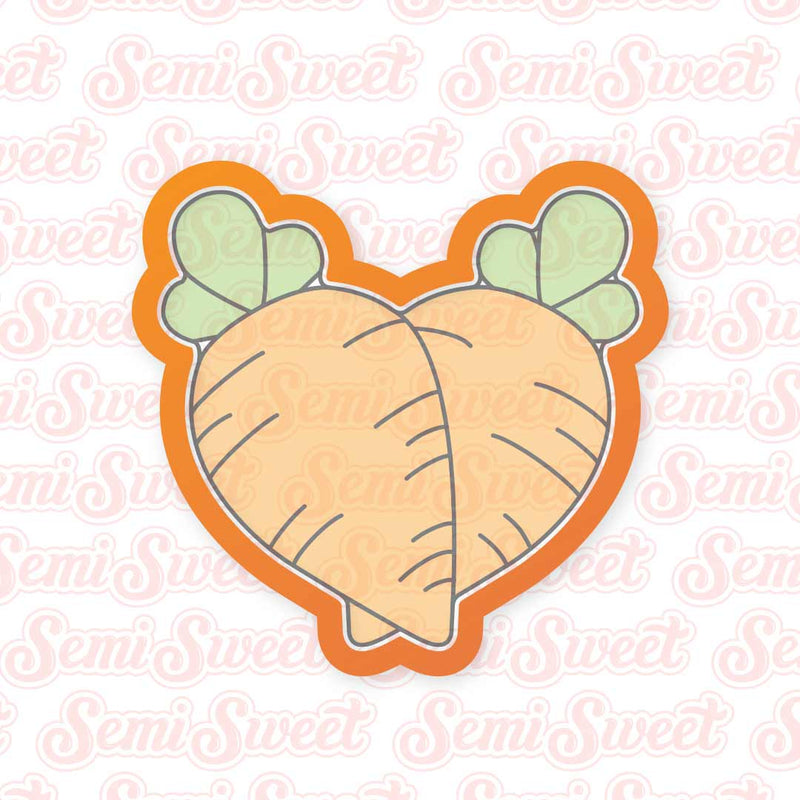 Carrot Heart Cookie Cutter | Semi Sweet Designs