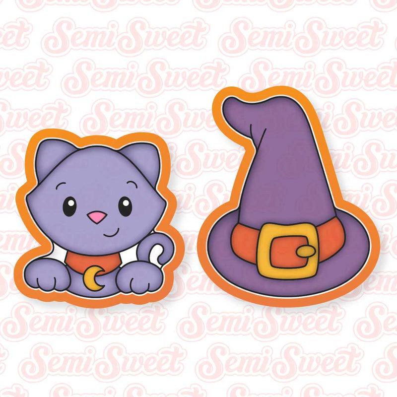 Witch Hat & Cat Cookie Platter Set