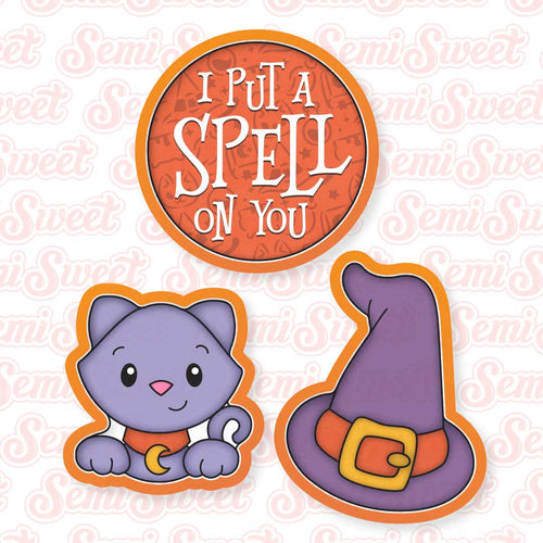 Witch Hat & Cat Cookie Platter Set