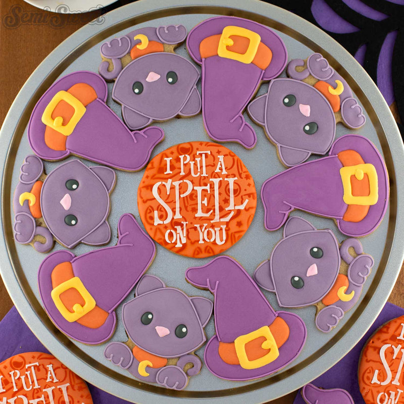 Witch Hat & Cat Cookie Platter Set