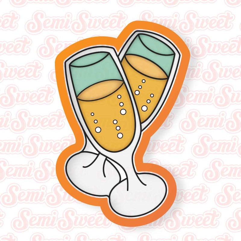 Champagne Glasses Cookie Cutter | Semi Sweet Designs