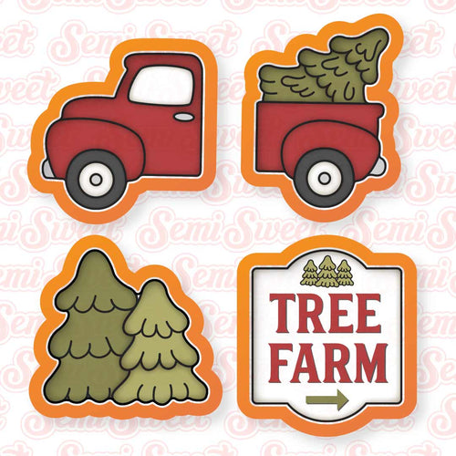 Christmas Farm Truck Cookie Cutter Set