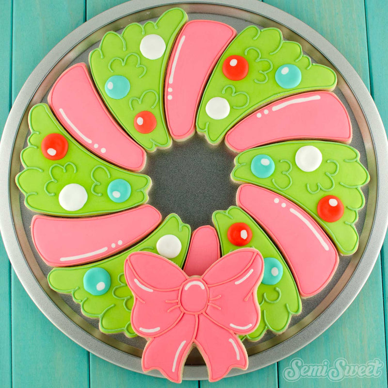 Christmas Wreath cookie platter | Semi Sweet Designs