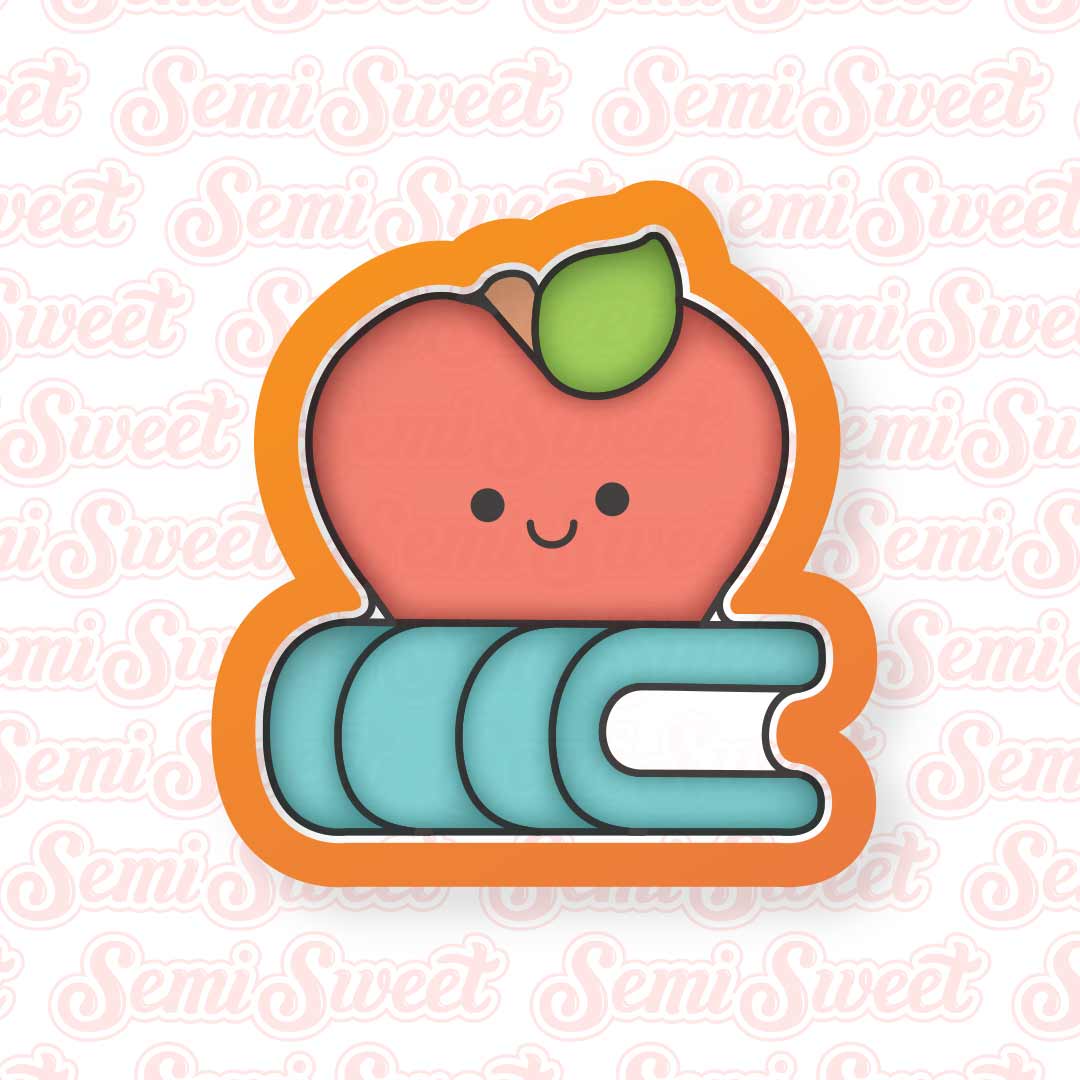 Apple on Book Cookie Cutter | Semi Sweet Designs