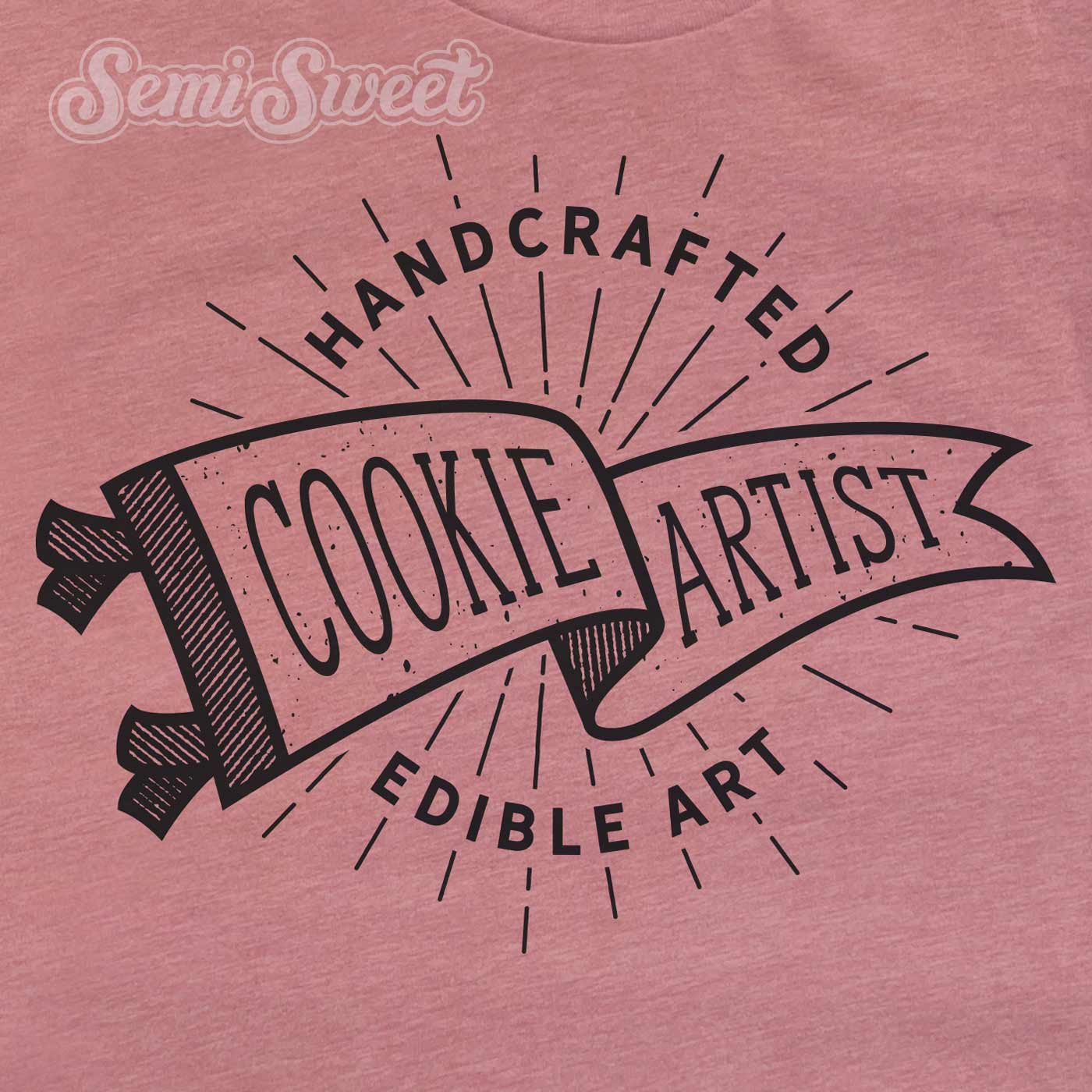 Cookie Artist Unisex Mauve T-Shirt | Semi Sweet Designs