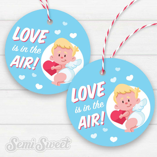 Cupid Love is in the Air - Instant Download Printable 2" Circle Tag