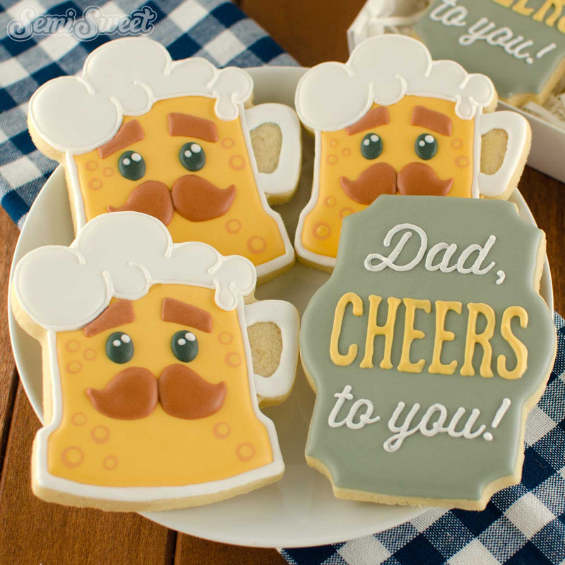 dad beer cookies for Father's Day | Semi Sweet Designs