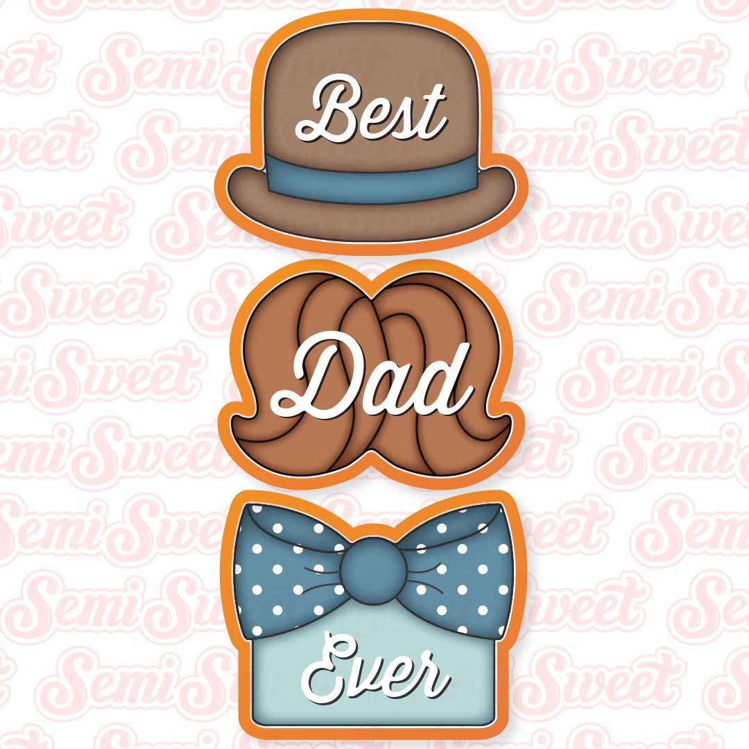Dapper Dad Cookie Cutter Set | Semi Sweet Designs