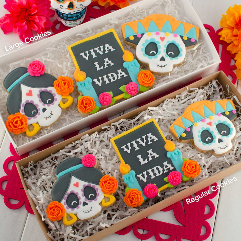 day of the dead cookies in a box