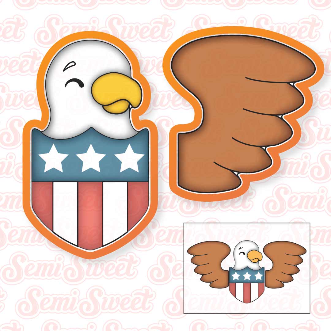 Eagle Shield Cookie Cutter Set | Semi Sweet Designs