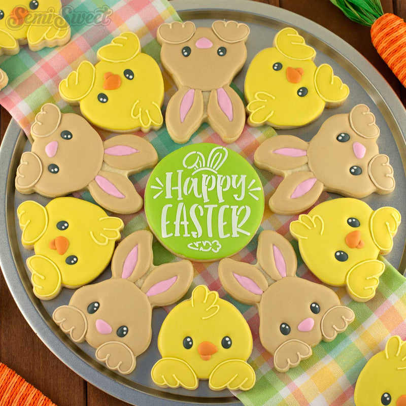 Easter Bunny & Chick Cookie Cutter Platter Set