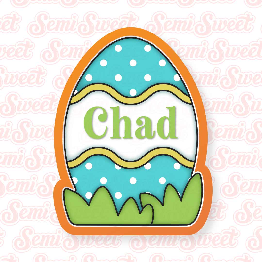 Easter Egg on Grass Cookie Cutter | Semi Sweet Designs