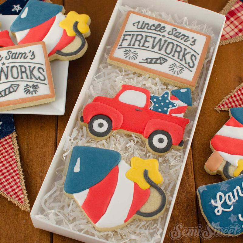 Truck with Fireworks Cookie Cutter