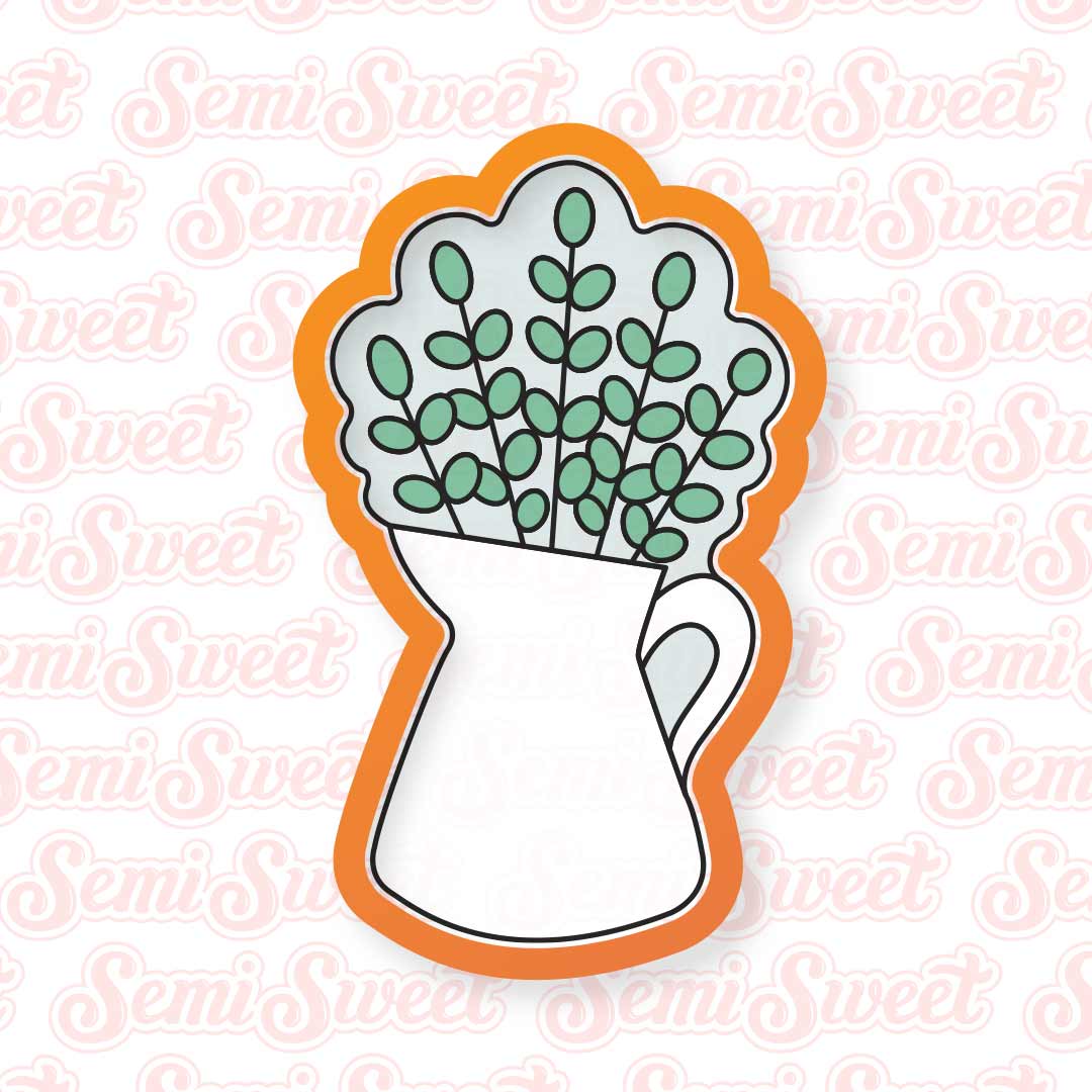 Floral Pitcher Vase Cookie Cutter | Semi Sweet Designs