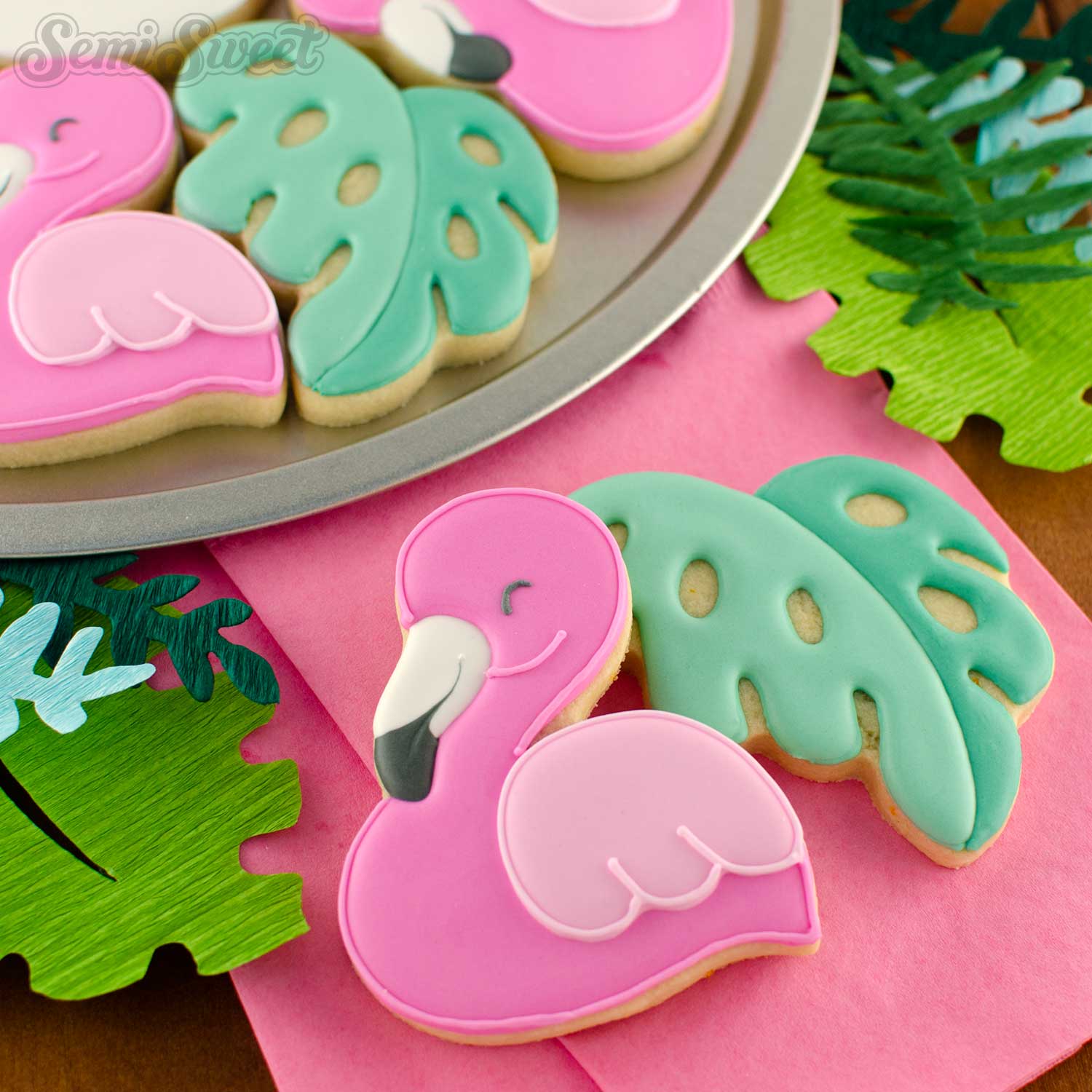 Flamingo Cookie Platter Set