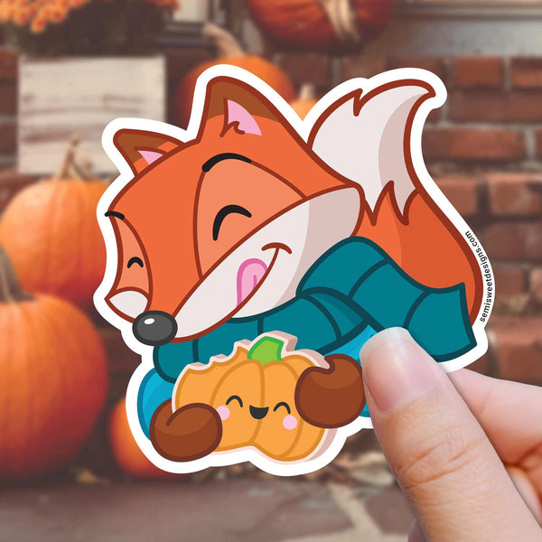 Fall Fox with Cookie Sticker