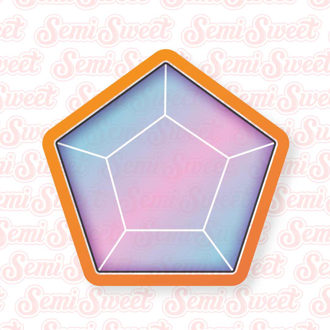 Pentagon Gemstone Cookie Cutter | Semi Sweet Designs