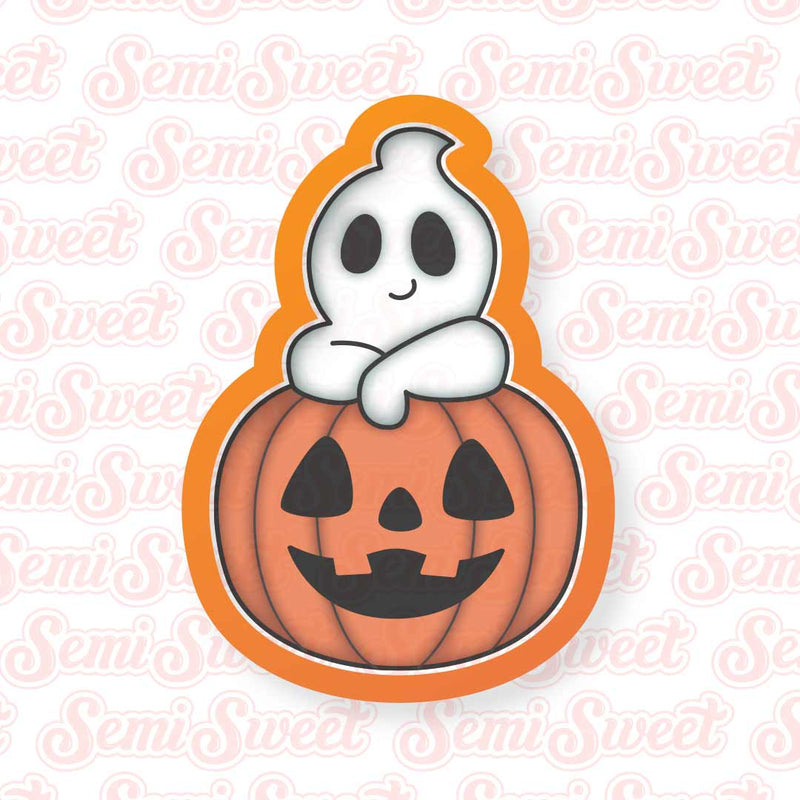 Ghost on a Pumpkin Cookie Cutter | Semi Sweet Designs
